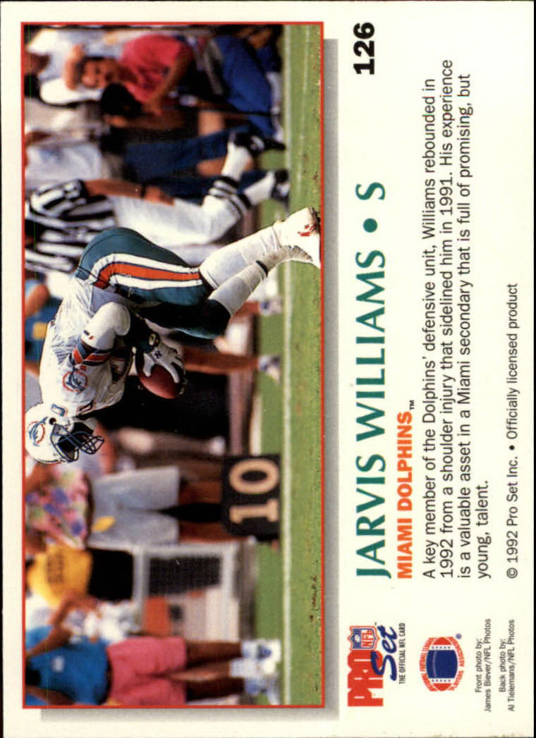 1992 Power #126 Jarvis Williams back image