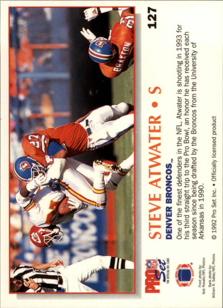 1992 Power #127 Steve Atwater back image