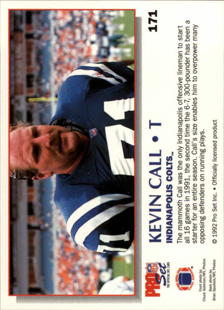 1992 Power #171 Kevin Call back image