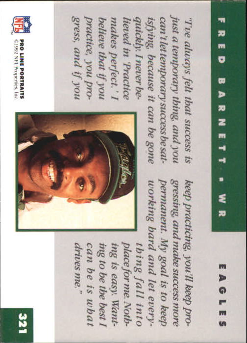 1992 Pro Line Portraits Football "Main Set" Base Cards #301 to #467 - Picture 43 of 329