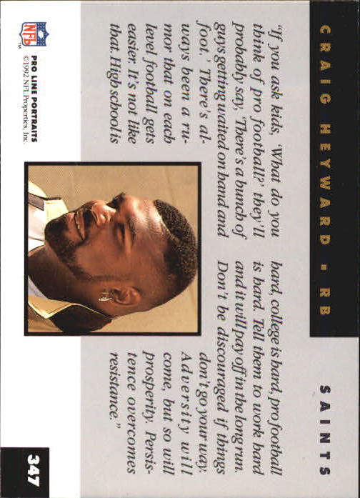 1992 Pro Line Portraits Football "Main Set" Base Cards #301 to #467 - Picture 95 of 329