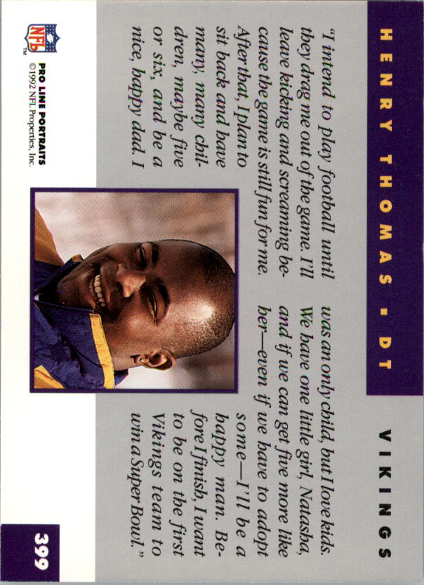 1992 Pro Line Portraits Football "Main Set" Base Cards #301 to #467 - Picture 199 of 329