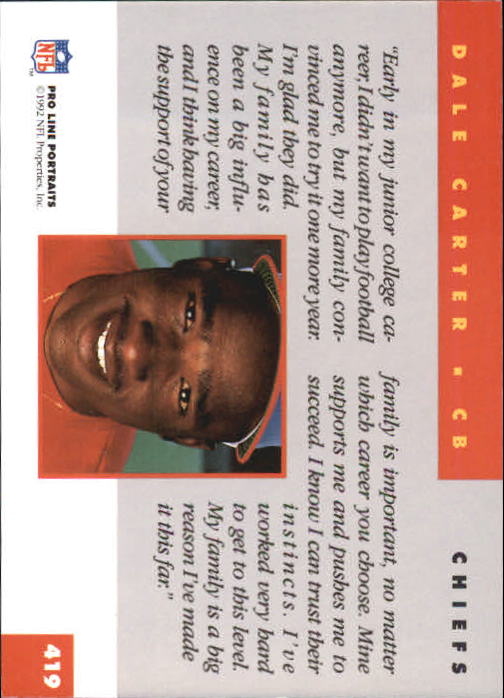 1992 Pro Line Portraits Football "Main Set" Base Cards #301 to #467 - Picture 237 of 329