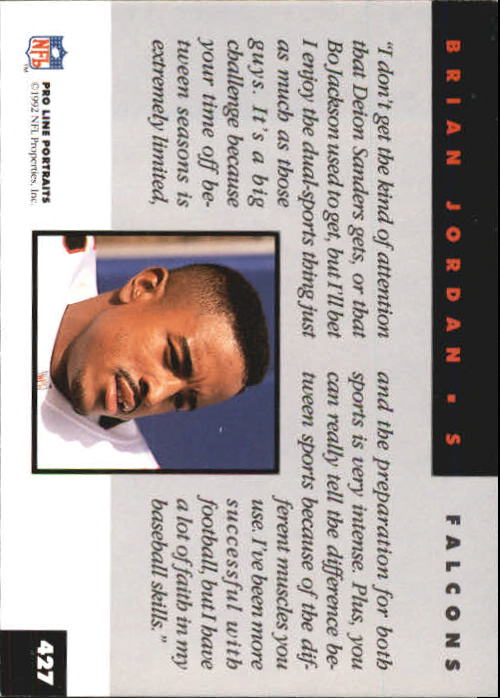 1992 Pro Line Portraits Football "Main Set" Base Cards #301 to #467 - Picture 253 of 329