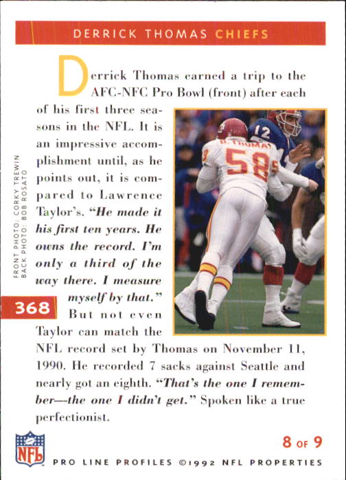 1992 Pro Line Profiles Football "Main Set" Base Cards #361 to #495, Checklists - Picture 17 of 289