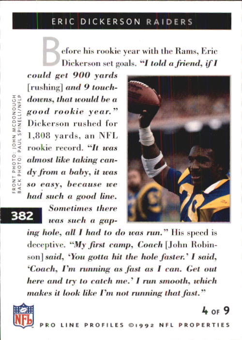 1992 Pro Line Profiles Football "Main Set" Base Cards #361 to #495, Checklists - Picture 45 of 289
