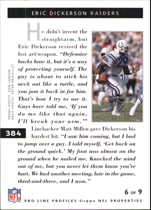 1992 Pro Line Profiles Football "Main Set" Base Cards #361 to #495, Checklists - Picture 49 of 289