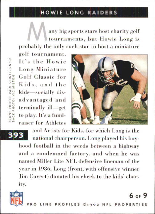 1992 Pro Line Profiles Football "Main Set" Base Cards #361 to #495, Checklists - Picture 67 of 289