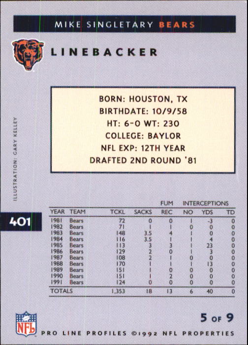1992 Pro Line Profiles Football "Main Set" Base Cards #361 to #495, Checklists - Picture 83 of 289
