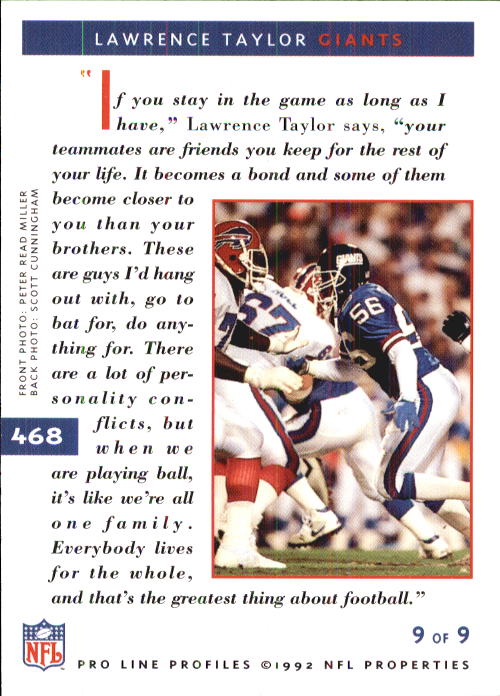 1992 Pro Line Profiles Football "Main Set" Base Cards #361 to #495, Checklists - Picture 217 of 289