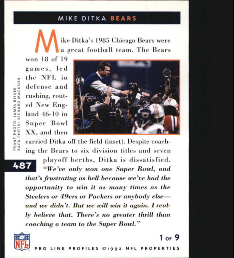 1992 Pro Line Profiles Football "Main Set" Base Cards #361 to #495, Checklists - Picture 255 of 289