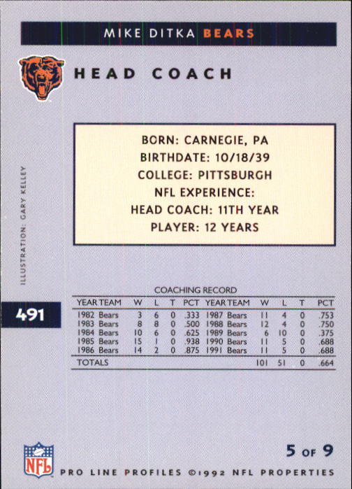 1992 Pro Line Profiles Football "Main Set" Base Cards #361 to #495, Checklists - Picture 263 of 289