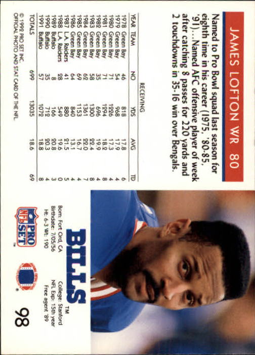 A2160- 1992 Pro Set Football Cards 1-250 +Rookies -You Pick- 15+ FREE US SHIP - Picture 187 of 472