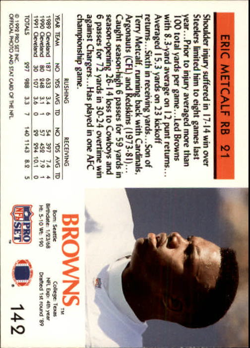 A2160- 1992 Pro Set Football Cards 1-250 +Rookies -You Pick- 15+ FREE US SHIP - Picture 267 of 472