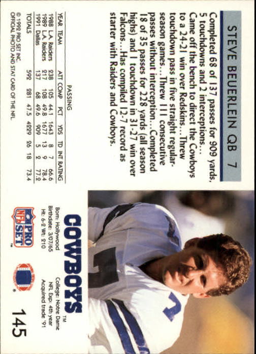 A2160- 1992 Pro Set Football Cards 1-250 +Rookies -You Pick- 15+ FREE US SHIP - Picture 271 of 472