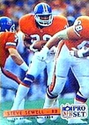 1992 Pro Set #160 Steve Sewell UER/(back repeats Super Bowl XXI)