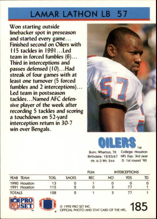 A2160- 1992 Pro Set Football Cards 1-250 +Rookies -You Pick- 15+ FREE US SHIP - Picture 346 of 472