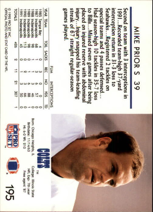 A2160- 1992 Pro Set Football Cards 1-250 +Rookies -You Pick- 15+ FREE US SHIP - Picture 366 of 472