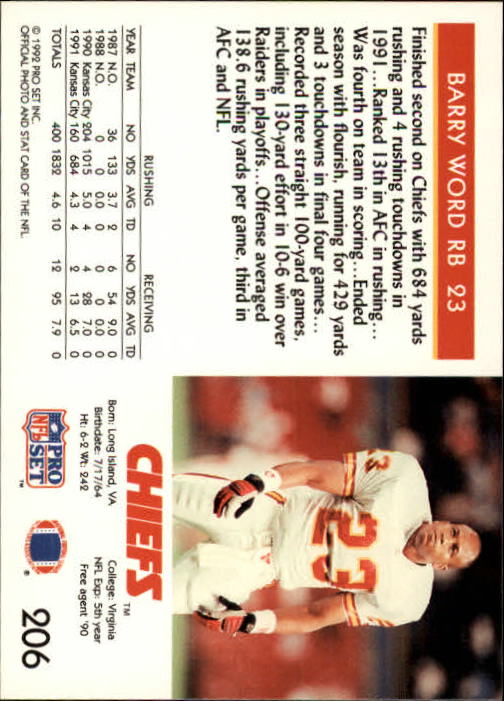 A2160- 1992 Pro Set Football Cards 1-250 +Rookies -You Pick- 15+ FREE US SHIP - Picture 388 of 472