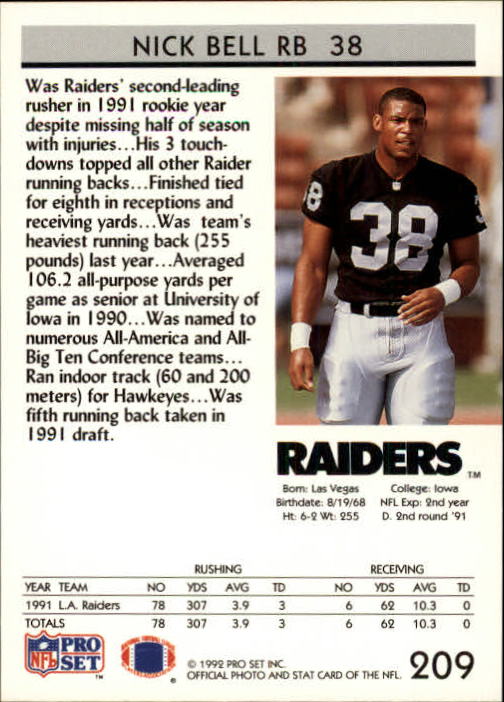 A2160- 1992 Pro Set Football Cards 1-250 +Rookies -You Pick- 15+ FREE US SHIP - Picture 394 of 472