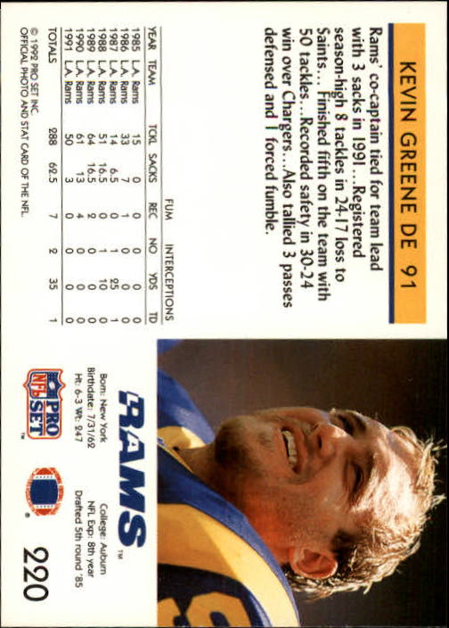 A2160- 1992 Pro Set Football Cards 1-250 +Rookies -You Pick- 15+ FREE US SHIP - Picture 416 of 472