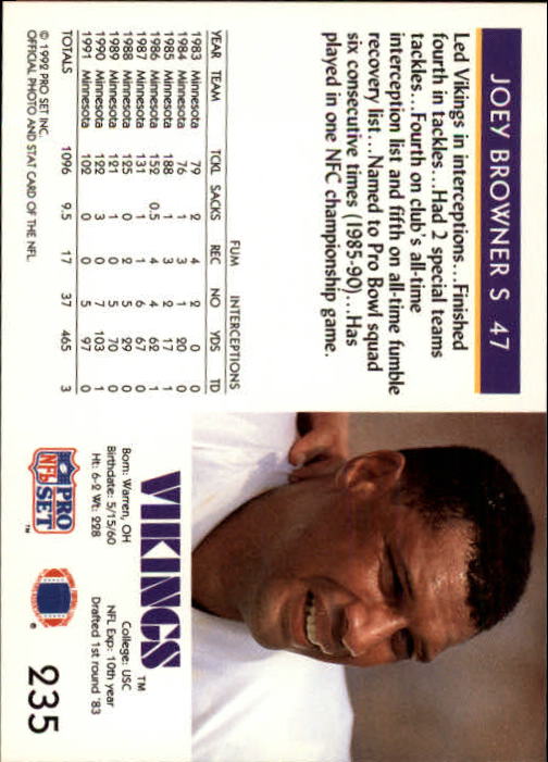 A2160- 1992 Pro Set Football Cards 1-250 +Rookies -You Pick- 15+ FREE US SHIP - Picture 446 of 472