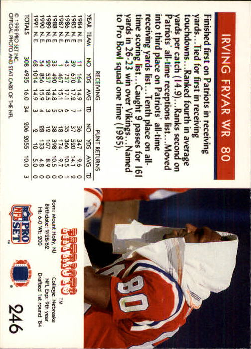 A2160- 1992 Pro Set Football Cards 1-250 +Rookies -You Pick- 15+ FREE US SHIP - Picture 466 of 472