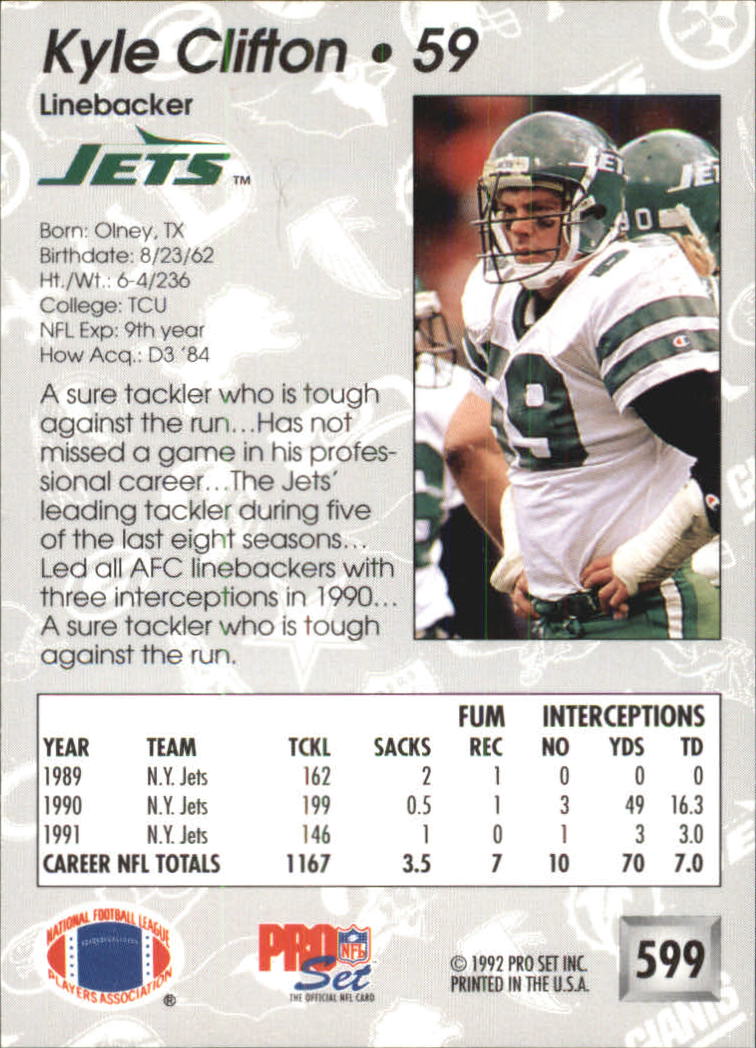 A2160- 1992 Pro Set Football #s 501-700 +Inserts -You Pick- 15+ FREE US SHIP - Picture 197 of 318