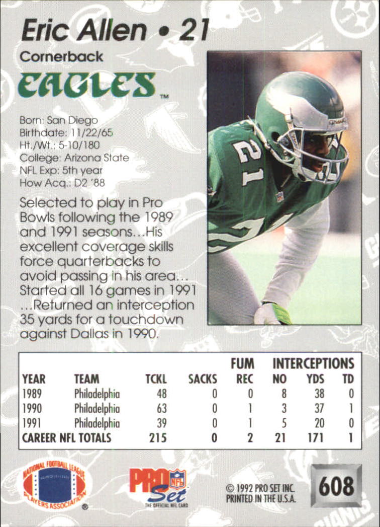 A2160- 1992 Pro Set Football #s 501-700 +Inserts -You Pick- 15+ FREE US SHIP - Picture 215 of 318