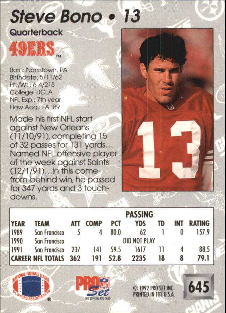 A2160- 1992 Pro Set Football #s 501-700 +Inserts -You Pick- 15+ FREE US SHIP - Picture 285 of 318