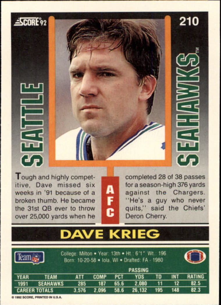 A9250- 1992 Score Football Cards 201-400 +Rookies -You Pick- 15+ FREE US SHIP - Picture 21 of 381