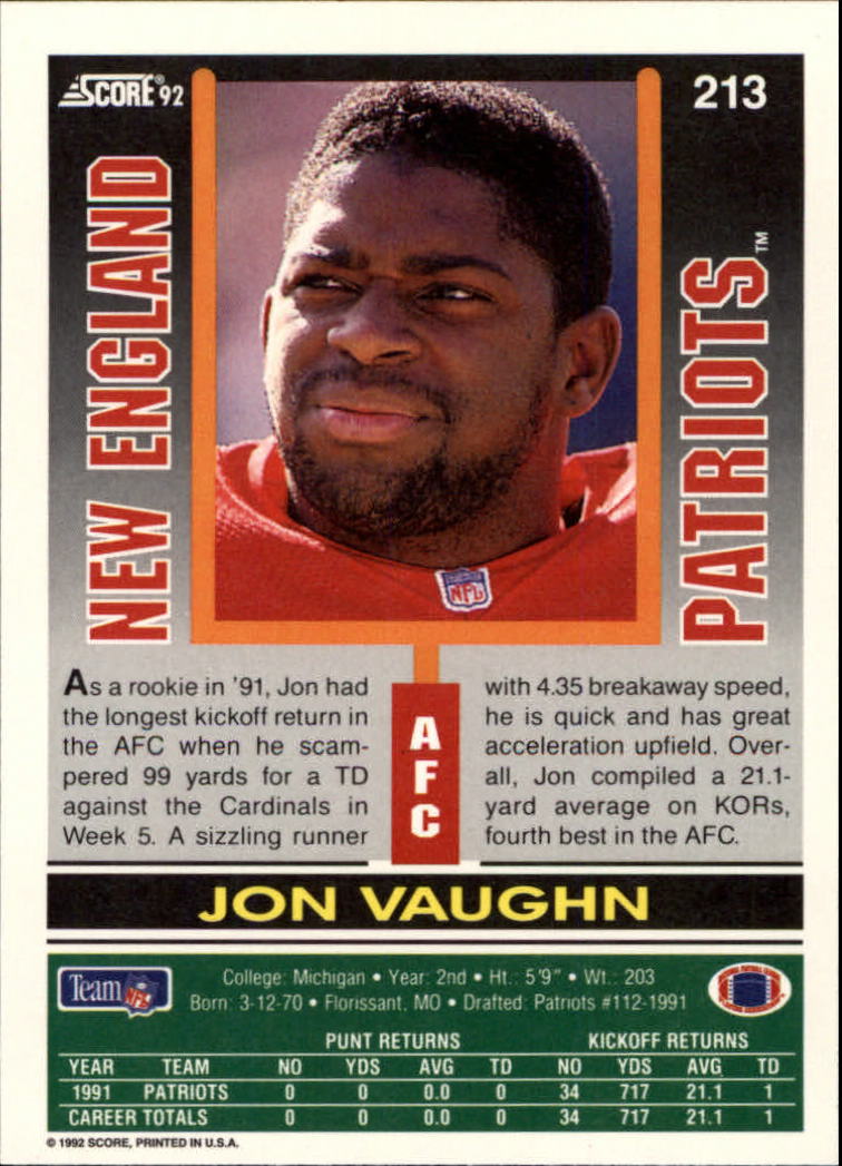 A9250- 1992 Score Football Cards 201-400 +Rookies -You Pick- 15+ FREE US SHIP - Picture 27 of 381