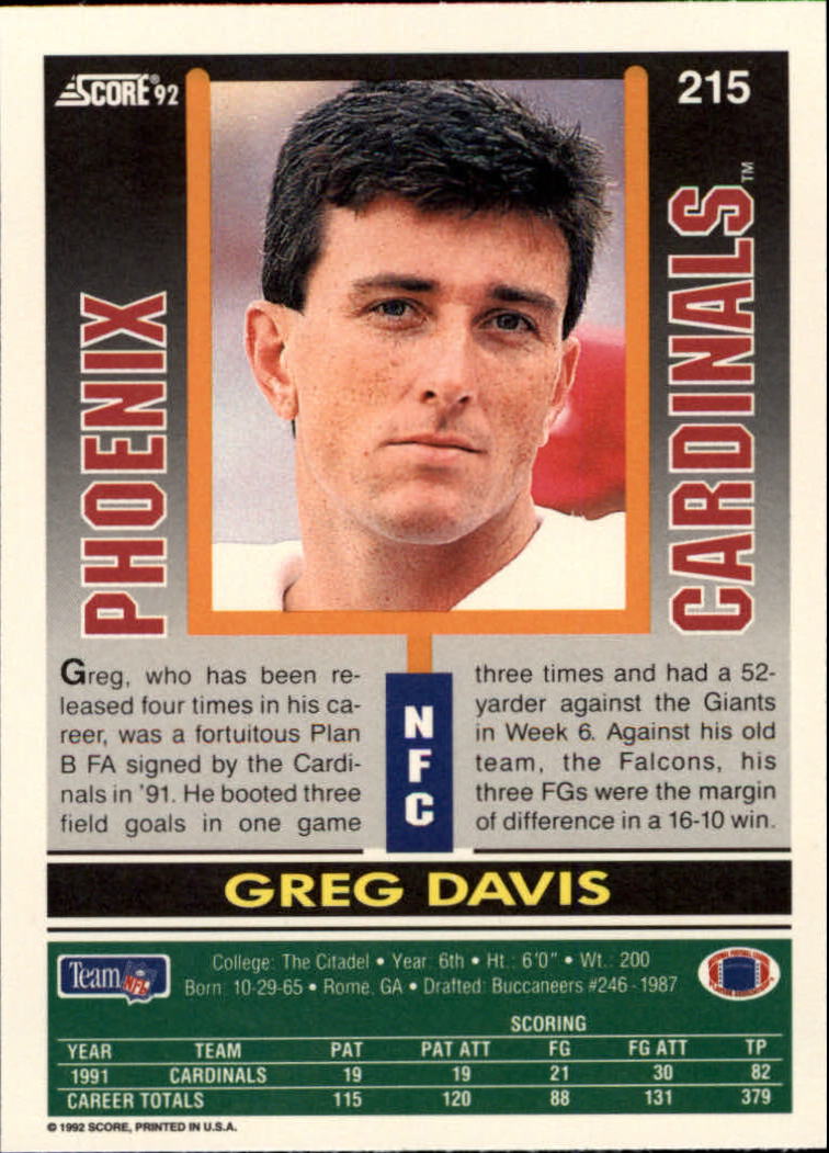 A9250- 1992 Score Football Cards 201-400 +Rookies -You Pick- 15+ FREE US SHIP - Picture 31 of 381
