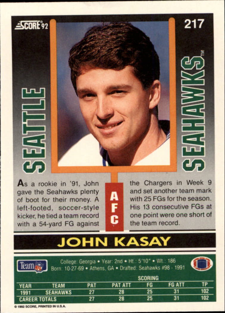 A9250- 1992 Score Football Cards 201-400 +Rookies -You Pick- 15+ FREE US SHIP - Picture 35 of 381