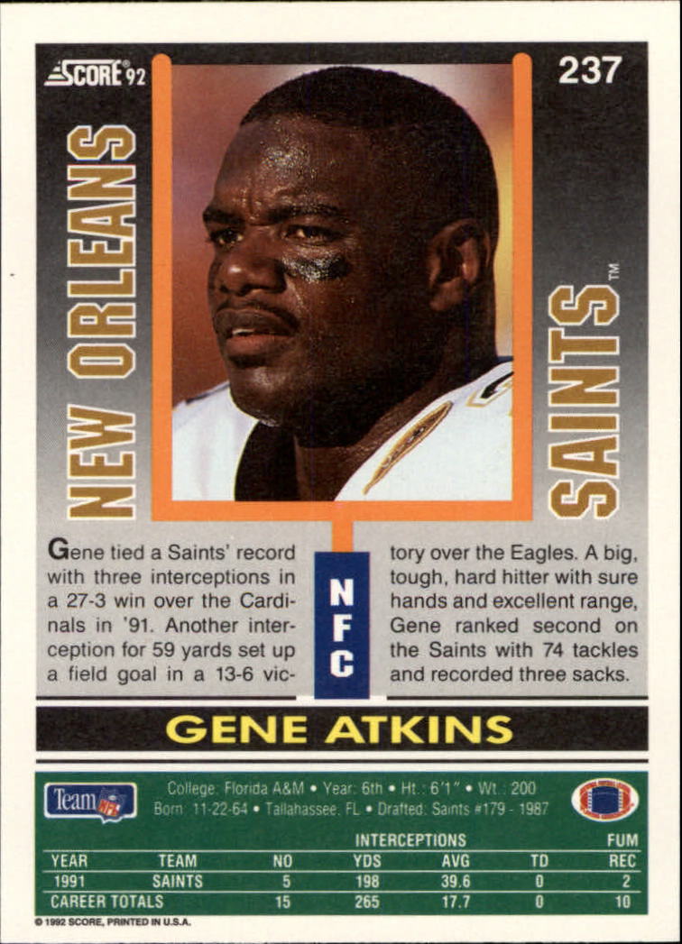 A9250- 1992 Score Football Cards 201-400 +Rookies -You Pick- 15+ FREE US SHIP - Picture 71 of 381