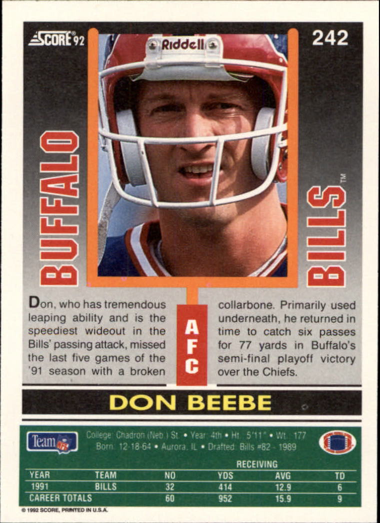 A9250- 1992 Score Football Cards 201-400 +Rookies -You Pick- 15+ FREE US SHIP - Picture 81 of 381