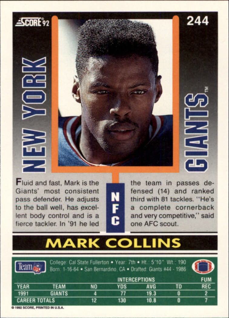 A9250- 1992 Score Football Cards 201-400 +Rookies -You Pick- 15+ FREE US SHIP - Picture 85 of 381