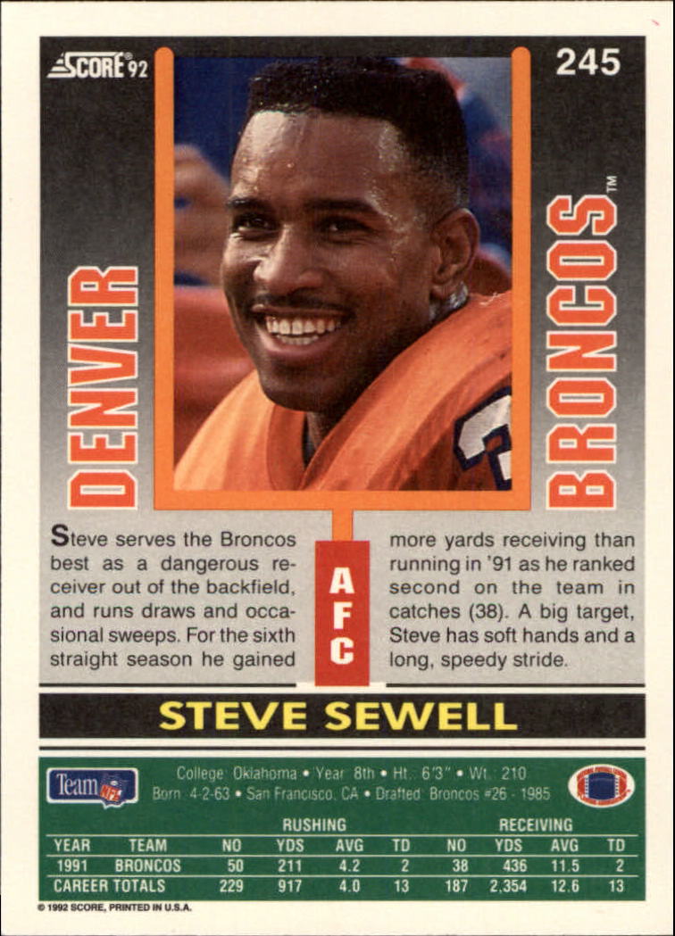 A9250- 1992 Score Football Cards 201-400 +Rookies -You Pick- 15+ FREE US SHIP - Picture 87 of 381