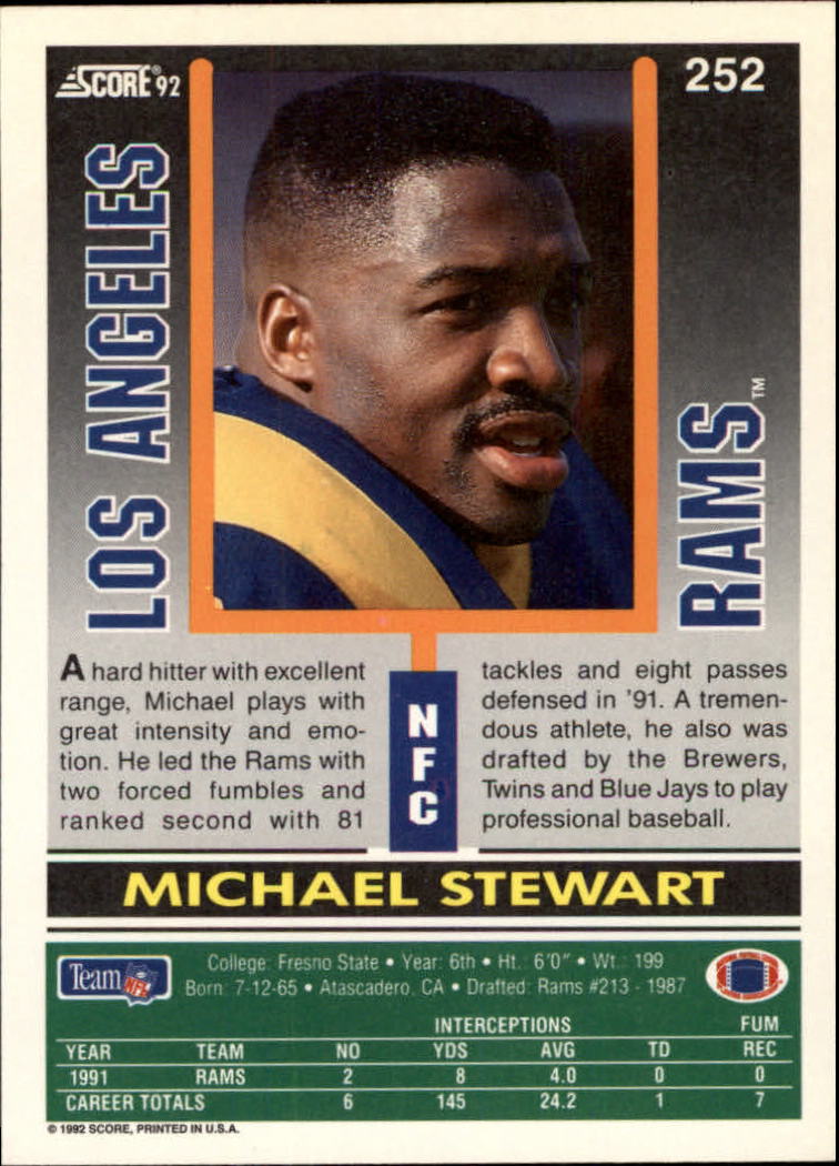 A9250- 1992 Score Football Cards 201-400 +Rookies -You Pick- 15+ FREE US SHIP - Picture 101 of 381