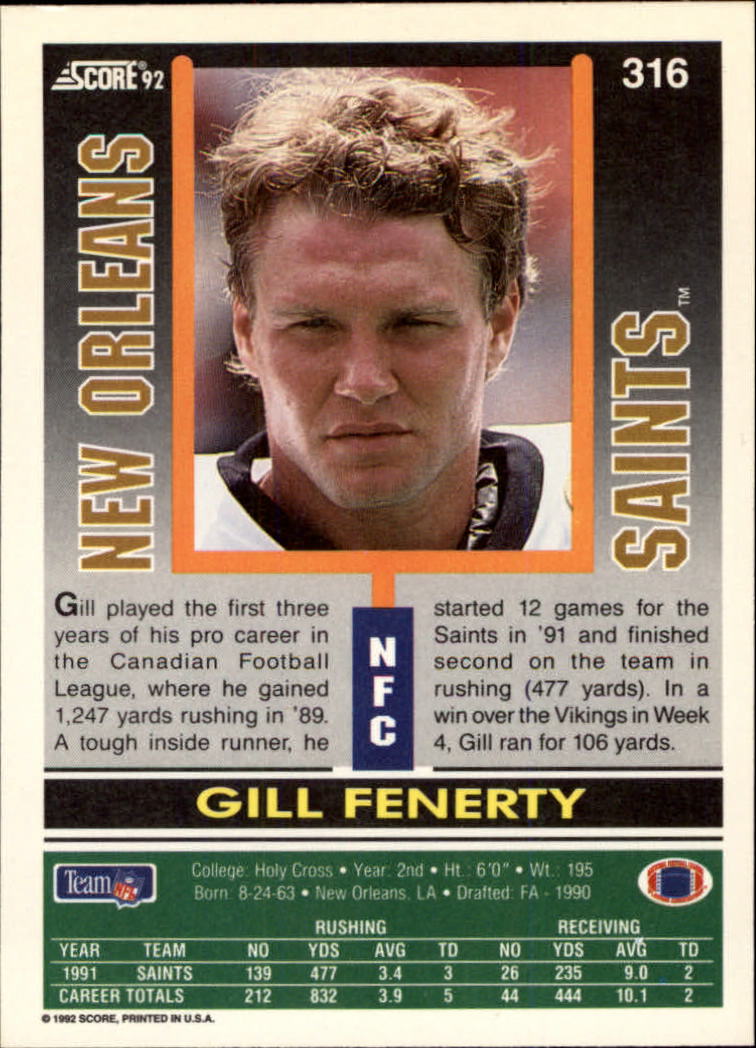 A9250- 1992 Score Football Cards 201-400 +Rookies -You Pick- 15+ FREE US SHIP - Picture 221 of 381
