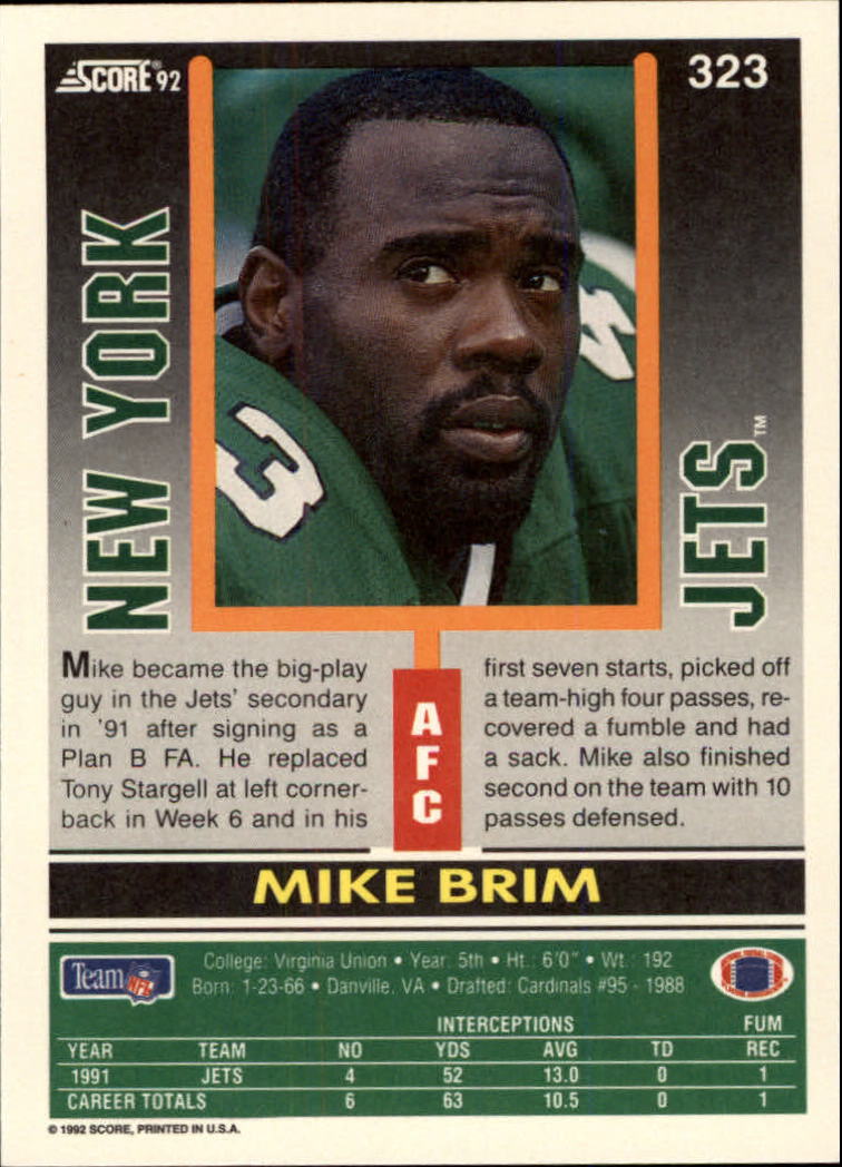 A9250- 1992 Score Football Cards 201-400 +Rookies -You Pick- 15+ FREE US SHIP - Picture 235 of 381