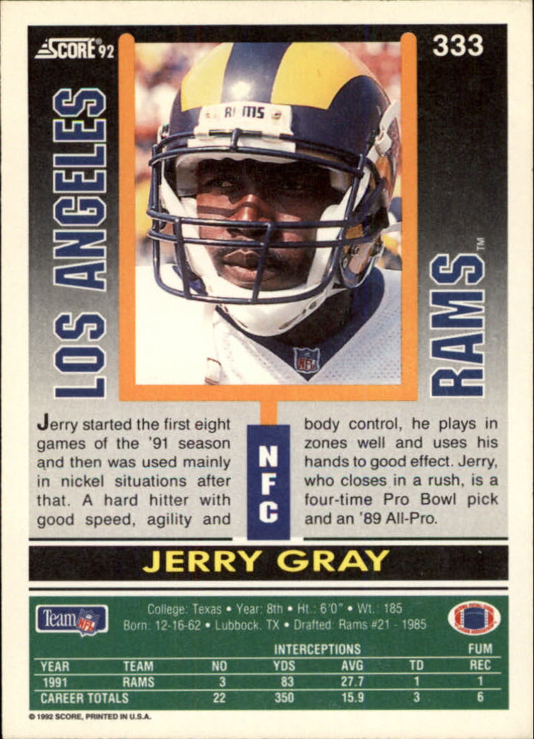 A9250- 1992 Score Football Cards 201-400 +Rookies -You Pick- 15+ FREE US SHIP - Picture 251 of 381