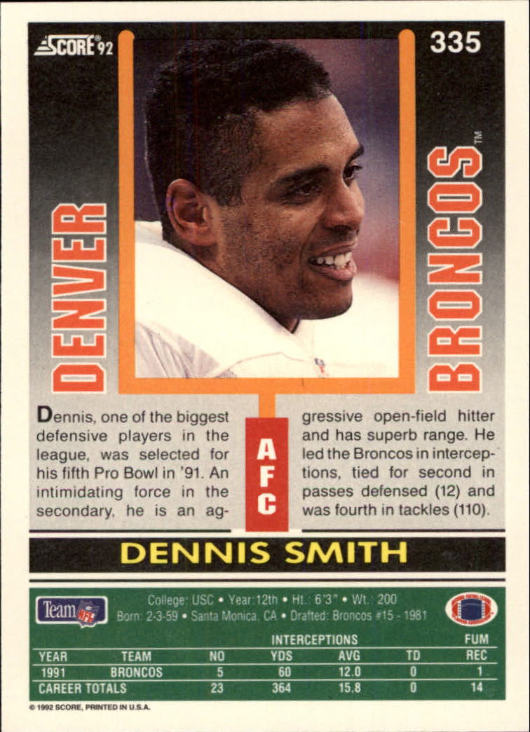 A9250- 1992 Score Football Cards 201-400 +Rookies -You Pick- 15+ FREE US SHIP - Picture 255 of 381