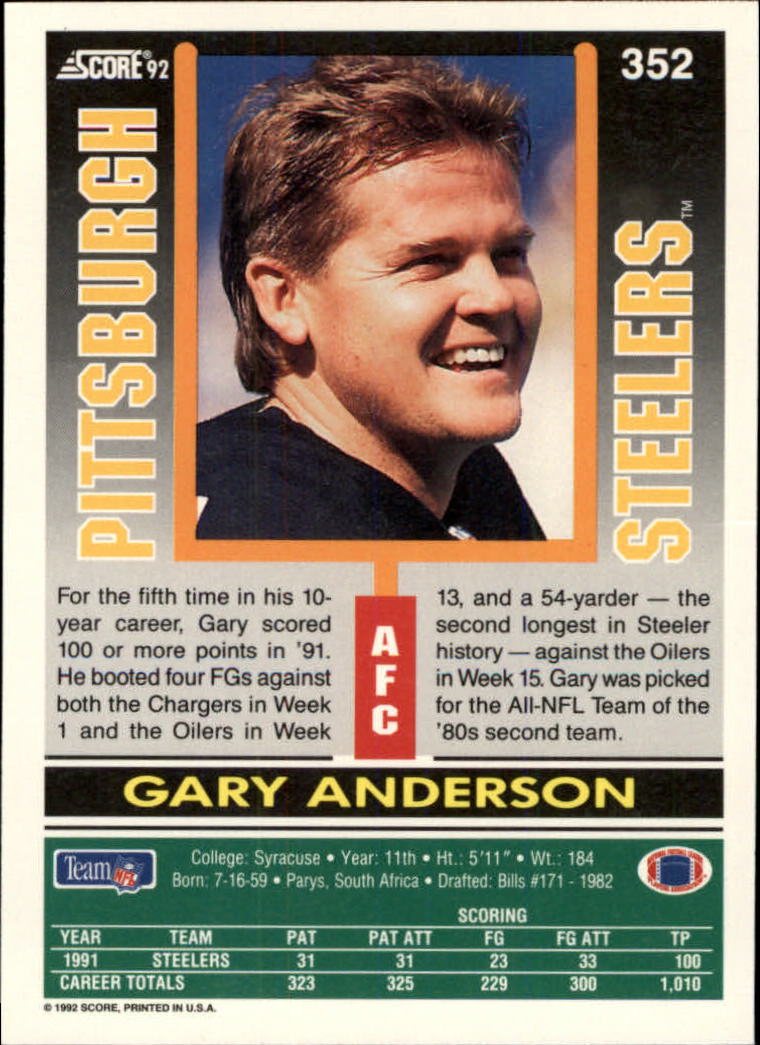A9250- 1992 Score Football Cards 201-400 +Rookies -You Pick- 15+ FREE US SHIP - Picture 289 of 381