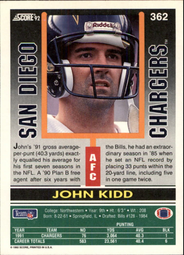 A9250- 1992 Score Football Cards 201-400 +Rookies -You Pick- 15+ FREE US SHIP - Picture 309 of 381