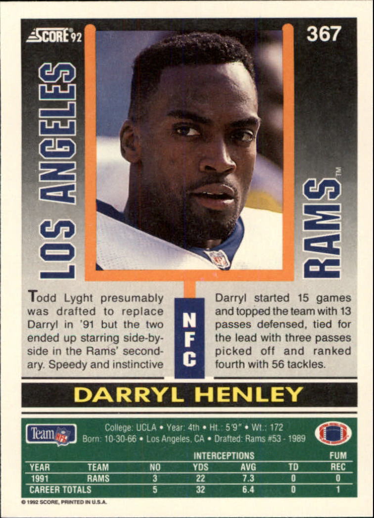 A9250- 1992 Score Football Cards 201-400 +Rookies -You Pick- 15+ FREE US SHIP - Picture 319 of 381