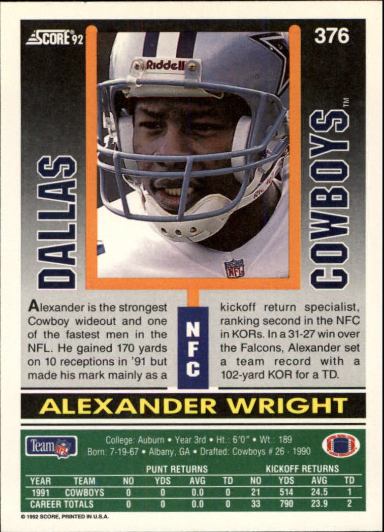 A9250- 1992 Score Football Cards 201-400 +Rookies -You Pick- 15+ FREE US SHIP - Picture 335 of 381