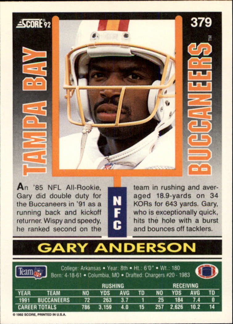 A9250- 1992 Score Football Cards 201-400 +Rookies -You Pick- 15+ FREE US SHIP - Picture 341 of 381
