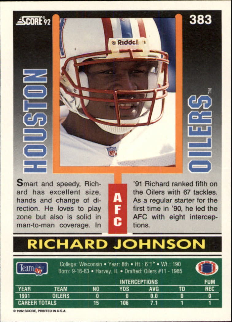A9250- 1992 Score Football Cards 201-400 +Rookies -You Pick- 15+ FREE US SHIP - Picture 349 of 381