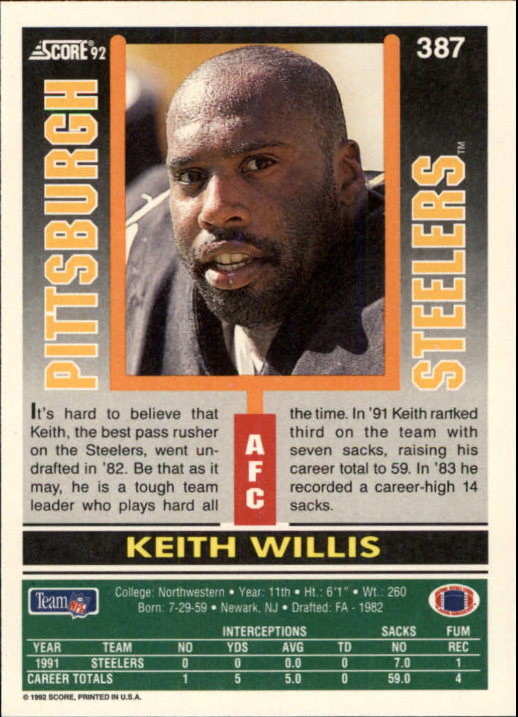 A9250- 1992 Score Football Cards 201-400 +Rookies -You Pick- 15+ FREE US SHIP - Picture 357 of 381